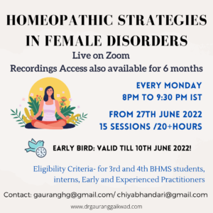 Homeopathic Strategies in Female Disorders